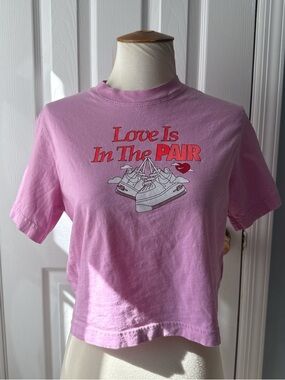 Nike Pink Graphic Tee with Red Lettering